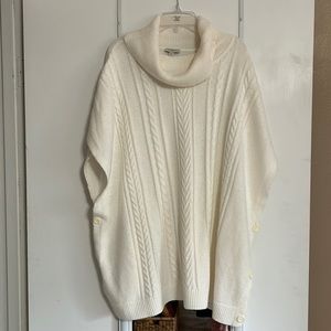 Talbots s/m white cowl neck sleeveless sweater